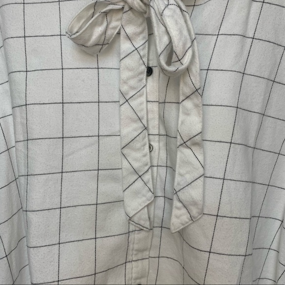 MADEWELL Flanne Tie-Neck Shirt in Window Pain - Picture 9 of 9